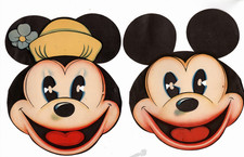 Rare 1933 MICKEY & MINNIE MOUSE Walt Disney Halloween Litho Mask picture