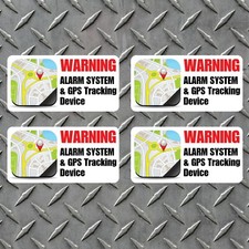 4 Pack ALARM SYSTEM GPS TRACKING DEVICE Vehicle Car Warning Vinyl Decals 2