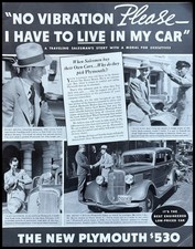 1934 Plymouth Vintage Print Ad No Vibration Please Traveling Salesman Car 11x14 picture
