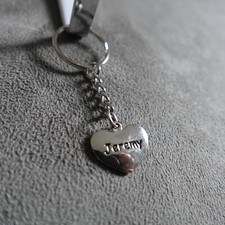 Jeremy Keychain Zipper Pull Heart Small Personalized Name Novelty Kids picture