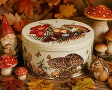 VTG 1981 Tom Sturgis Forest Friends Mushroom Tin Fall Decor Woodland Gnome picture