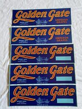 Lot of 5 NOS Vintage Golden Gate Produce Crate Labels (Emperor Grapes) Exeter,CA picture