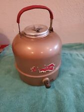 Vintage Little Brown Jug Porcelain Metal Thermos type Water Cooler Camping picture