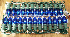 VTG C9 Christmas LIGHTS  25 BLUE CLEAR-INDOOR/OUTDOOR GREEN WIRE/25 FT TESTED picture