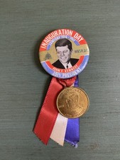 ✨ 1961 John F. Kennedy Inauguration Day pin With Riboon an Medallion picture