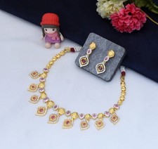 9 to 5 Look 1 Gram Gold Plated Glittering Design Necklace Set for Women picture