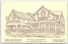Vintage 1952 Trinity Park Cottages Postcard Martha's Vineyard Series picture