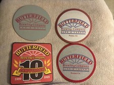 Butterfield Brewing Co Beer Coaster, Fresno, CA, Set Of 4 picture