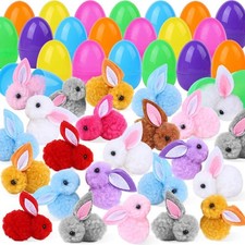 24pcs Cute Easter Egg with Rabbit Figure for Kids Easter Birthday Party Baske picture