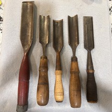 VINTAGE 5 pc BUCK BROS. W. Butcher CHISELS + Others - MADE IN USA picture