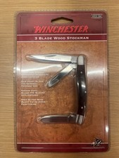 Vtg 2007 Winchester Burl Wood 3-Blade Stockman Knife - Sealed NOS NIB 22-41016 picture