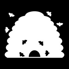 Skep Bee Beekeeper Honey Beekeeping Decal Sticker White Die Cut Vinyl picture