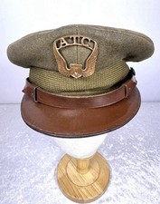 RARE ORIGINAL WWII USAAF ATC AIR TRANSPORT COMMAND OFFICER CRUSHER VISOR CAP picture