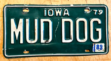 1979 IOWA VANITY LICENSE PLATE