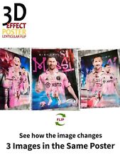 soccer superstar-Lionel Messi-3D Poster 3DLenticular Effect-3 Images In One picture