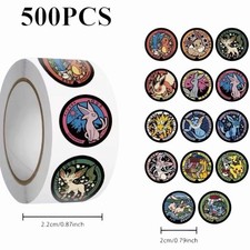 Pokemon Art Envelope Seal Sticker Roll Lot of 500pcs NEW - Small 2cm Size picture
