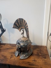 Ornate Metal Greek Roman Spartan Warrior Helmet Decor Centerpiece picture