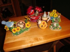 CHARMING TAIL LOT OF FIVE DIFFERENT MOUSE FIGURINES DEAN GRIFF STEIN FLOWERS picture