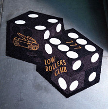 SUPDEF X THE LOW ROLLERS preorder Hardways Black & White Dice Plush Rug 42.5x27