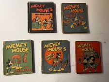 VINTAGE WALT DISNEY MICKEY MOUSE Wee Books BLB Lot 5 Tanglefoot Misfortune 1934 picture
