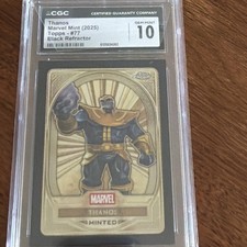 Thanos 2025 Topps Gold Card Marvel Minted Black Refractor /10 CGC 10 picture