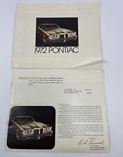Vintage 1972 Pontiac All Models OEM Dealer New Car Sales Brochure Set of 2 picture