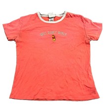 00s vtg Walt Disney World Winnie the Pooh Pink White Ringer Tee Adult Women L picture