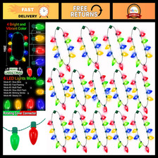 14 Pack Light Up Necklaces for Mardi Gras & St. Patrick's Day - 6 Modes, Party F picture
