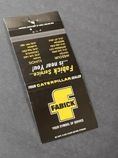 Vintage Matchbook “Fabick Caterpillar Machinery Dealer” Missouri • Illinois picture