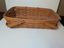 Vtg Longaberger Large Gathering Basket Swing Handles Rectangle picture
