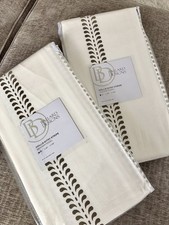 A Ballard Designs Hollis Ditsy Stripe Drapery Panels 50”x84” Each Natural NWT picture