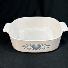 Vintage Corning Ware Blue Hearts 2L Casserole Dish A-2-B EUC picture