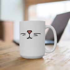 Cute Cat Coffee Mug | Adorable Nose Whiskered Design | Cat Lover | 11oz or 15oz picture