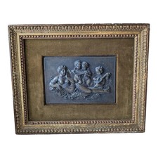 Early 19th Century Patinated Bronze Cherub Plaque – Framed picture