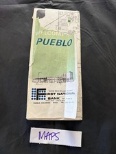 Vintage 1970s Welcome to Pueblo Colorado Pocket Street Map First National Bank picture