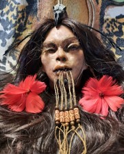 MUSEUM QUALITY SHRUNKEN HEAD REPLICA, WITCH, BRUHAW,  VOODOO, HOODOO, HAUNTED picture