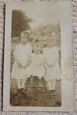 Antique Unused, Real Photo Postcard Of Siblings 5.5x3.5”, ca. 1910 picture