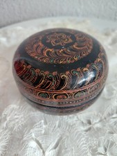 Antique Burmese Round Lided Laquerware Box picture