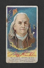 1888 N76 Duke & Sons Tobacco Card - Great Americans Series - Benjamin Franklin picture