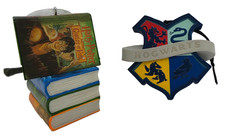 Hallmark Harry Potter Book Wand and Crest 2 Christmas Ornaments New w Boxes picture