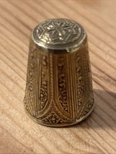 Antique Early 19c Late Georgian Brass Sewing Collectibles Thimble picture