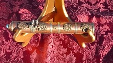 Handcrafted Tibetan Copper & Brass Cylindrical Incense Holder Case NEW picture
