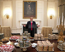 DONALD TRUMP w/ FAST FOOD FOR THE 2018 CLEMSON FOOTBALL TEAM  8X10 PHOTO (RT651) picture