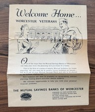 Vintage 1945 WWII Worcester Veterans Home Planning Brochure Mutual Savings Bank picture