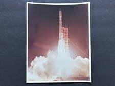 1966 NASA TRW USAF “Pioneer 6 Spacecraft Night Launch Thor Delta” Photograph picture