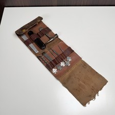 Antique BONSA Multitool Kit Leather Wallet Tools Handle DRGM Germany - Read picture