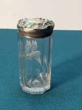 ART NOUVEAU MOSER INTAGLIO CUT DRESSER POWDER JAR LATE 19TH CENTURY picture