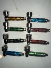 4ct 3” Metal Tobacco Smoking Hand Pipes with Caps USA picture