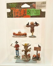 Lemax 62631 CREEPY PUMPKIN PATCH Set of 5 Spooky Town Figurines Halloween picture