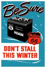 Be Sure w/ Phillips 66 Auto Batteries NEW Sign - 12x18